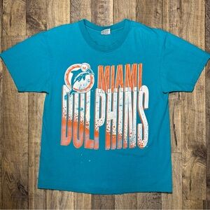 Vintage 90s Miami Dolphins NFL Football T Shirt Men’s Large Single Stitch USA